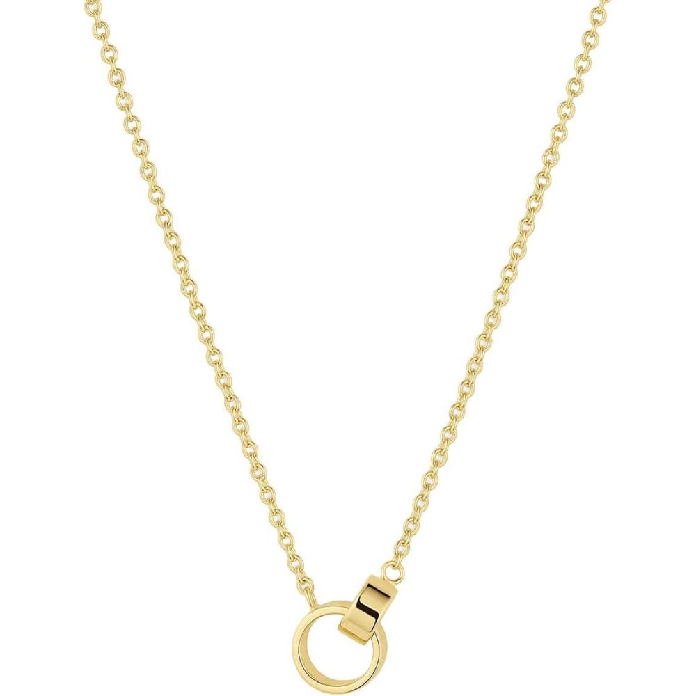 imagegorjana  Rose Interlocking Necklace 1618  18k Gold Plated Brass  Adjustable Length  Daily Elegance  Versatile Layering  Highly Rated QualityGold