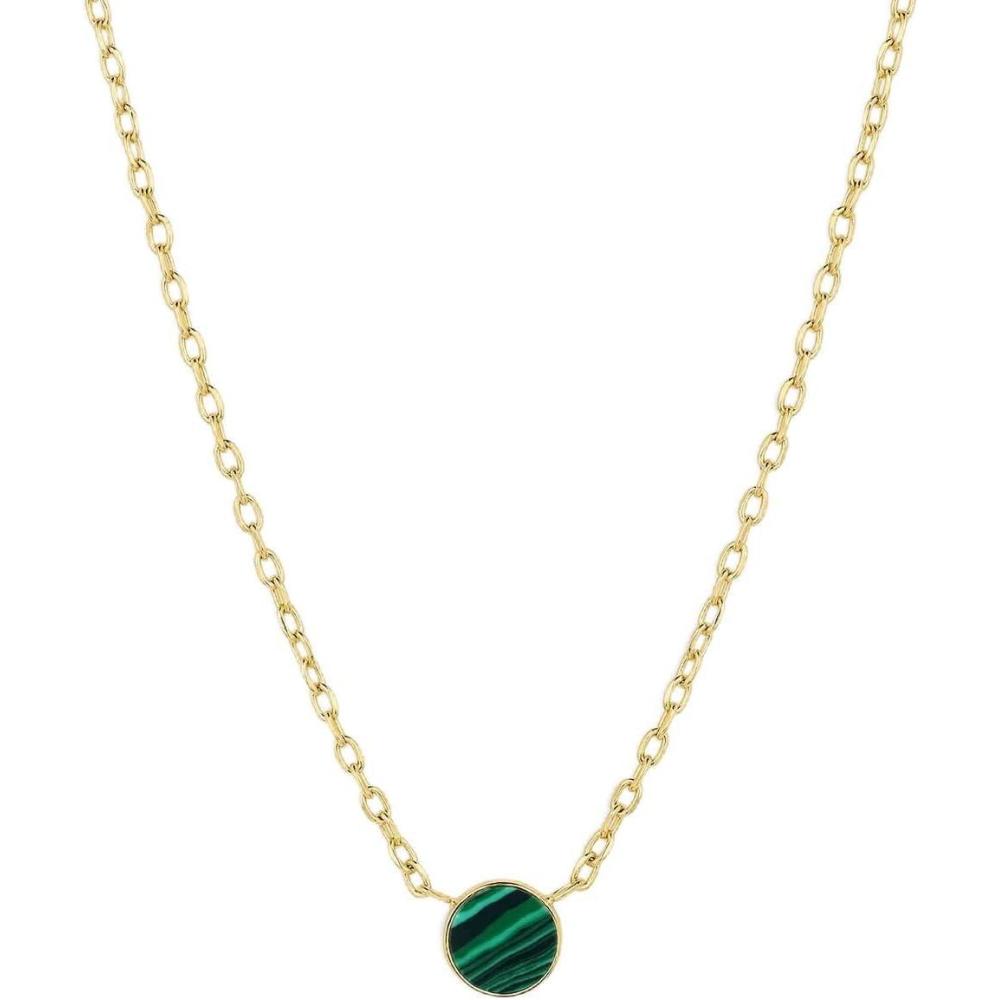 imagegorjana  Rose Marble Coin Necklace 1618  18k gold plated  Malachite marble resin  Spring ring closure  Everyday Wear  Vibrant Stylish Design  Adjustable Length