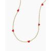 gorjana – Amour Necklace Red 15-17″ – 18k Gold Plated Brass – Dainty Red Enamel Hearts – Adjustable Length – Durable and Long-Lasting(Gold Plated)