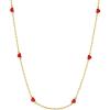 imagegorjana  Amour Necklace Red 1517  18k Gold Plated Brass  Dainty Red Enamel Hearts  Adjustable Length  Durable and LongLastingGold Plated