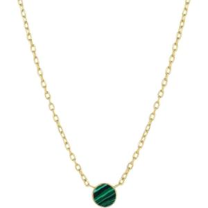 gorjana – Rose Marble Coin Necklace 16-18″ – 18k gold plated – Malachite marble resin – Spring ring closure – Everyday Wear – Vibrant Stylish Design – Adjustable Length