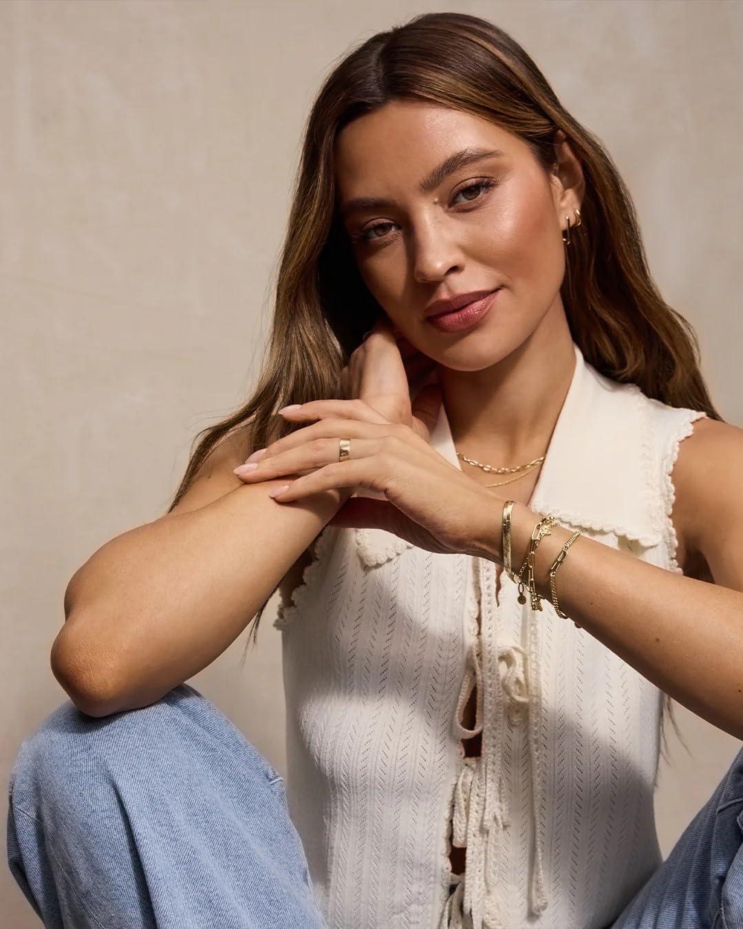 imagegorjana Lou Huggies 12 Drop 18K GoldPlated Finish Secure Hinge Closure Stylish Hoop Earrings Ideal for Ear Stack Complimentary Gift Packaging Perfect for Gifting