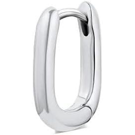 Lou Link Single Huggie(rhodium plated)