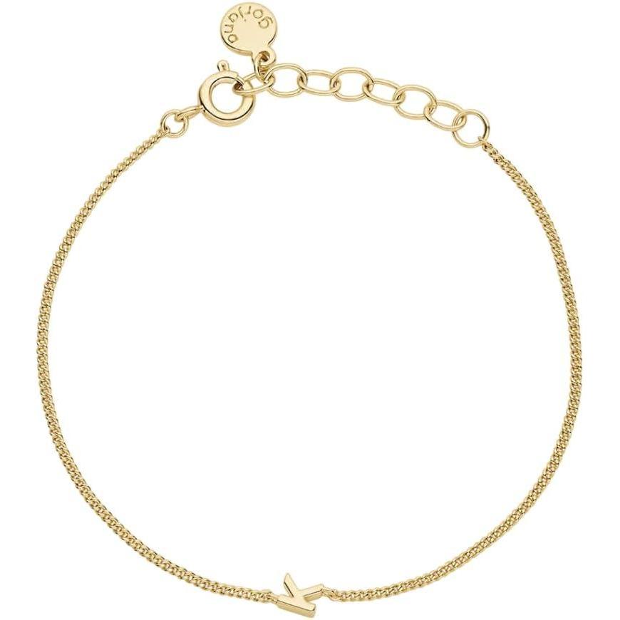 imagegorjana  Wilder Mini Alphabet Bracelet 67  18k Gold or Silver Plated Finish  Personalized Bracelet  Spring Ring Closure  Wearing Stylish Link Bracelet  Timeless and VersatileK