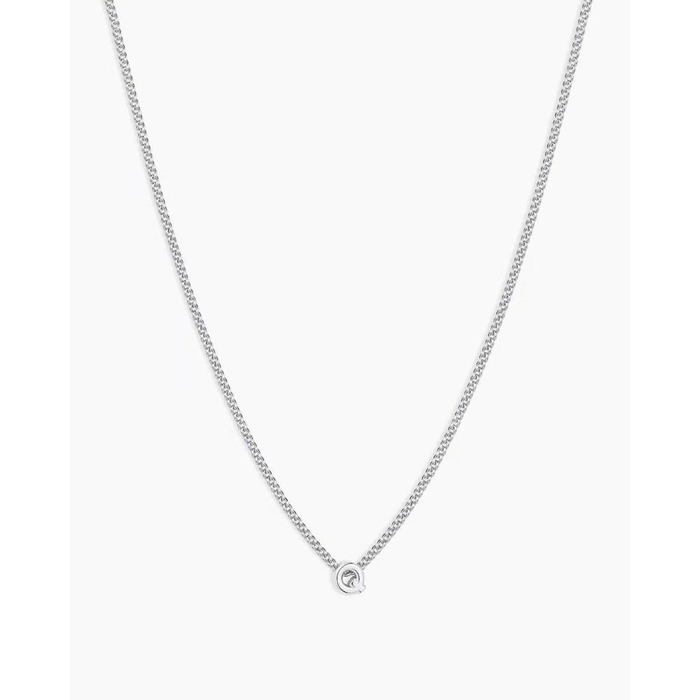 imagegorjana  Wilder Mini Alphabet Necklace  18k GoldPlated or SilverPlated Brass  Personalized Initial Charm  Secure Closure Adjustable Length  Timeless EleganceQ