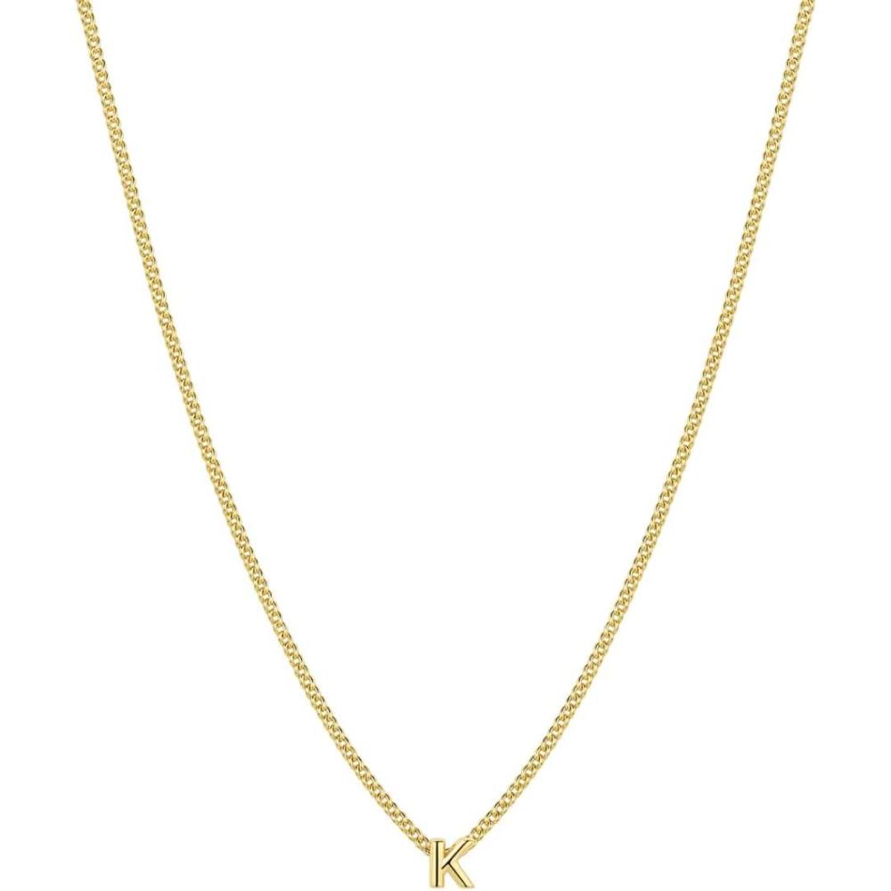 imagegorjana  Wilder Mini Alphabet Necklace  18k GoldPlated or SilverPlated Brass  Personalized Initial Charm  Secure Closure Adjustable Length  Timeless EleganceK