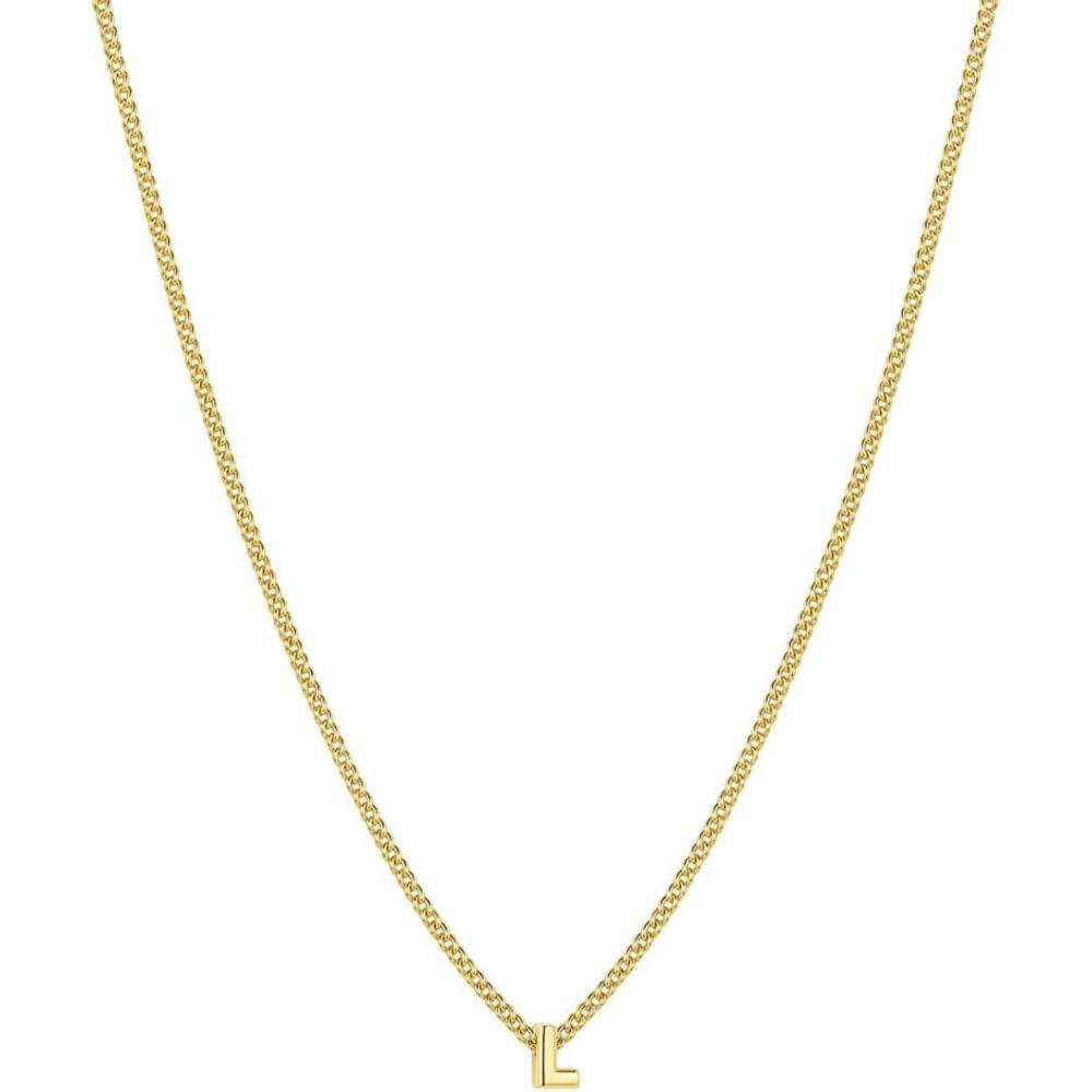 imagegorjana  Wilder Mini Alphabet Necklace  18k GoldPlated or SilverPlated Brass  Personalized Initial Charm  Secure Closure Adjustable Length  Timeless EleganceL