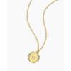 gorjana – Birthstone Coin Necklace 16″-18″ – 18k Gold Plated Brass – Personalized Gemstone Options – Adjustable Chain Length – Gifting for special occasions(Aquamarine)