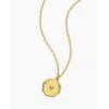 gorjana – Birthstone Coin Necklace 16″-18″ – 18k Gold Plated Brass – Personalized Gemstone Options – Adjustable Chain Length – Gifting for special occasions(Peridot)