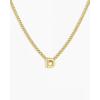 gorjana – Wilder Mini Alphabet Necklace – 18k Gold-Plated or Silver-Plated Brass – Personalized Initial Charm – Secure Closure, Adjustable Length – Timeless Elegance(D)