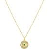 gorjana – Birthstone Coin Necklace 16″-18″ – 18k Gold Plated Brass – Personalized Gemstone Options – Adjustable Chain Length – Gifting for special occasions(Green Agate)