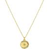 gorjana – Birthstone Coin Necklace 16″-18″ – 18k Gold Plated Brass – Personalized Gemstone Options – Adjustable Chain Length – Gifting for special occasions(Peridot)