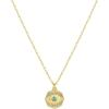 gorjana – Birthstone Coin Necklace 16″-18″ – 18k Gold Plated Brass – Personalized Gemstone Options – Adjustable Chain Length – Gifting for special occasions(Turquoise)