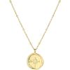 gorjana – Compass Coin Pendant Necklace 3/4 inch – 18k Gold or Silver Plated – Adjustable 17-19 inch Chain – Spring Ring Closure – Long-Lasting(Gold Plated)