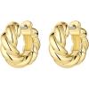 gorjana – Crew Helium Huggies – 18k Gold or Silver – Daily Earring Wear – Unique Rope Texture – Lightweight Helium Design – Secure Hinge Closure(18K Gold Plated)