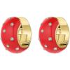 gorjana – Noel Shimmer Huggies -Red – 18K Gold Plating – Lightweight Helium Design – Secure Hinge Closure, Versatile Color Combo