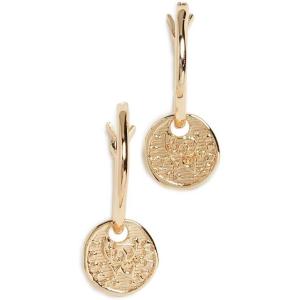 gorjana – Ana Coin Huggies 1/2″ Diameter – Coin Charm -Surgical Steel Hinge Closure – Timeless Shine and Durability – Elegant and Versatile Design(Gold Plated Brass)