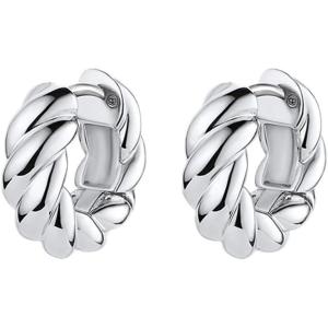 gorjana – Crew Helium Huggies – 18k Gold or Silver – Daily Earring Wear – Unique Rope Texture – Lightweight Helium Design – Secure Hinge Closure(Silver Plated)