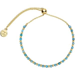 gorjana – Power Gemstone Brooks Bracelet 9 1/4″ – 18k Gold-Plated Brass – Genuine Gemstone Selection – Adjustable Closure – Elegant and meaningful design(Apatite – Insipiration)