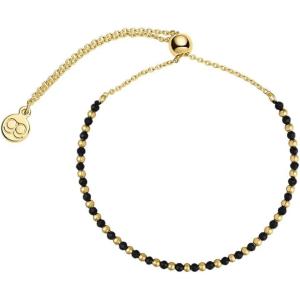 gorjana – Power Gemstone Brooks Bracelet 9 1/4″ – 18k Gold-Plated Brass – Genuine Gemstone Selection – Adjustable Closure – Elegant and meaningful design(Black Onyx – Protection)