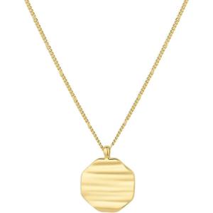 gorjana – Sunset Coin Necklace 17 1/8″ – 18k Gold Plated Brass – Unique Sunset Design – Spring Ring Closure – Versatile Layering Piece – Daily Elegance(Gold Plated)