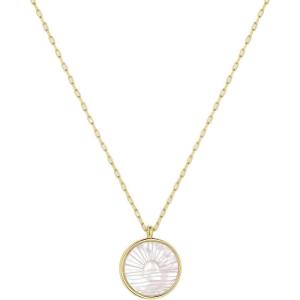 gorjana – Sunset Etched Necklace 19″-21″ – 18k Gold-Plated – Mother of Pearl Pendant, Adjustable Chain – Layering Necklaces – Ideal Gifting Packaging