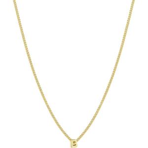 gorjana – Wilder Mini Alphabet Necklace – 18k Gold-Plated or Silver-Plated Brass – Personalized Initial Charm – Secure Closure, Adjustable Length – Timeless Elegance(B)