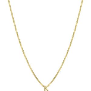 gorjana – Wilder Mini Alphabet Necklace – 18k Gold-Plated or Silver-Plated Brass – Personalized Initial Charm – Secure Closure, Adjustable Length – Timeless Elegance(K)