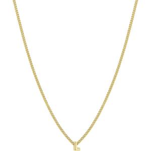 gorjana – Wilder Mini Alphabet Necklace – 18k Gold-Plated or Silver-Plated Brass – Personalized Initial Charm – Secure Closure, Adjustable Length – Timeless Elegance(L)