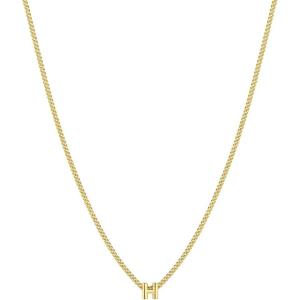 gorjana – Wilder Mini Alphabet Necklace – 18k Gold-Plated or Silver-Plated Brass – Personalized Initial Charm – Secure Closure, Adjustable Length – Timeless Elegance(H)