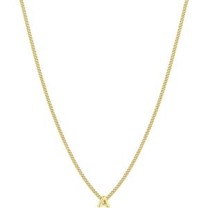gorjana – Wilder Mini Alphabet Necklace – 18k Gold-Plated or Silver-Plated Brass – Personalized Initial Charm – Secure Closure, Adjustable Length – Timeless Elegance(A)