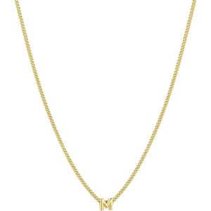 gorjana – Wilder Mini Alphabet Necklace – 18k Gold-Plated or Silver-Plated Brass – Personalized Initial Charm – Secure Closure, Adjustable Length – Timeless Elegance(M)