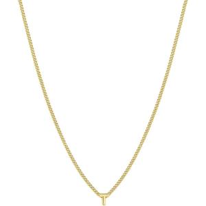 gorjana – Wilder Mini Alphabet Necklace – 18k Gold-Plated or Silver-Plated Brass – Personalized Initial Charm – Secure Closure, Adjustable Length – Timeless Elegance(T)