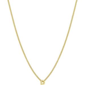 gorjana – Wilder Mini Alphabet Necklace – 18k Gold-Plated or Silver-Plated Brass – Personalized Initial Charm – Secure Closure, Adjustable Length – Timeless Elegance(D)