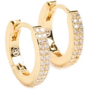 gorjana – Wilder Shimmer Bar Huggies 9/16″ – 18k Gold Plated – Sparkling Design with Cubic Zirconia – Surgical Steel Closure – Lightweight & Versatile- Daily style(Gold Plated)