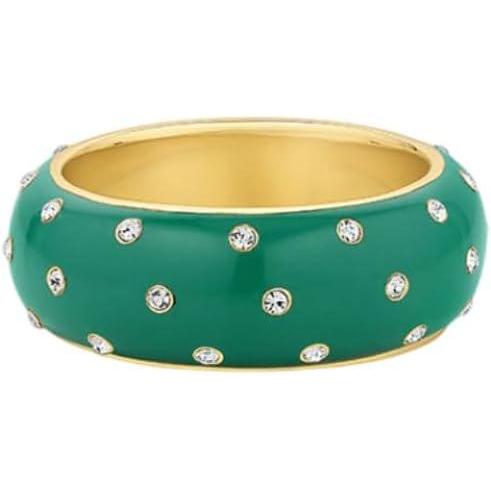 imagegorjana  Noel Shimmer Ring Emerald  Size 6 7  18K Gold Plating  Sophisticated Pop of Color  Daily Wear  Modern Band Design  Stackable or Solo Wear