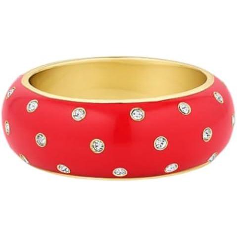 imagegorjana  Noel Shimmer Ring Red  Size 6 7818K Gold Plating  Sophisticated Pop of Color  Daily Wear  Modern Band Design  Stackable or Solo Wear