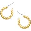 gorjana – Crew Hoops 13/16” – 18k Gold-Plated Brass – Elegant Twisted Design – Stainless Steel Post, Hinge Closure – Lightweight and Versatile – Daily Earring Wear
