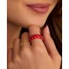 gorjana – Noel Shimmer Ring Red – Size 6, 7,8-18K Gold Plating – Sophisticated Pop of Color – Daily Wear – Modern Band Design – Stackable or Solo Wear