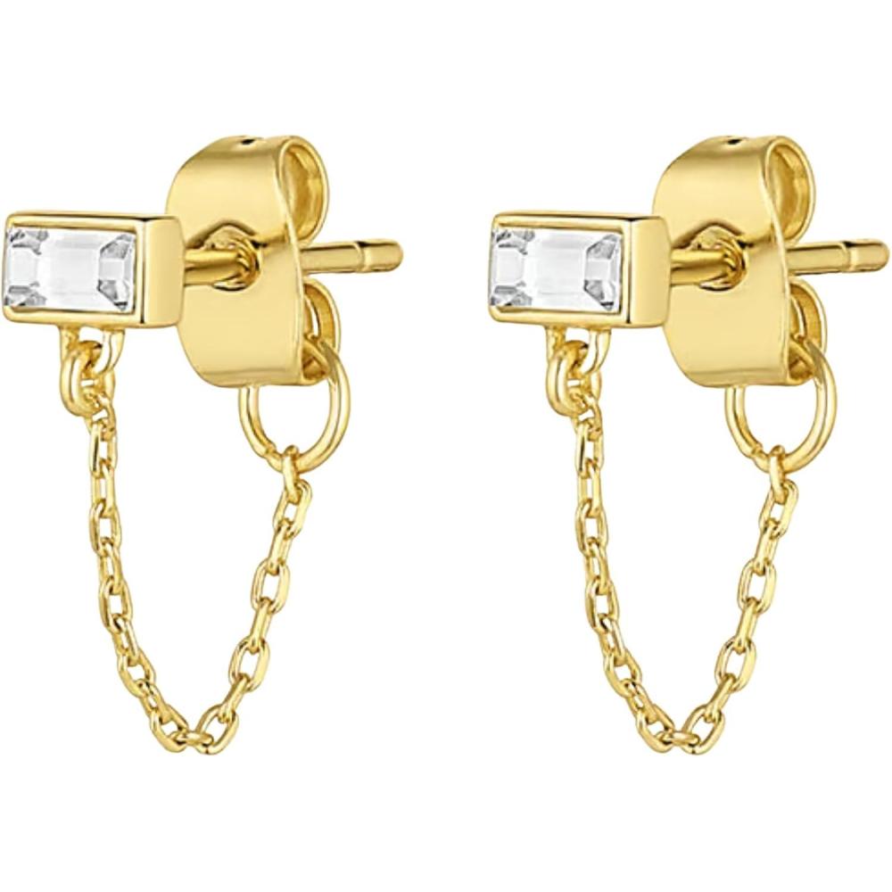 imageGorjana Womens Desi Chain HuggiesWhite Crystal