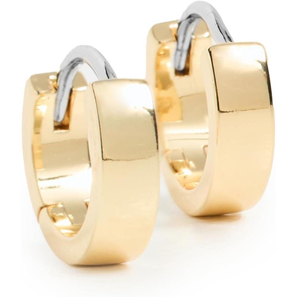 imagegorjana Womens Rose Huggies 18k Gold Plated Minimalist Flat Cuff Huggie Hoop EarringsGold