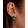 gorjana – Noel Shimmer Huggies – Emerald green enamel, easonal tones with a hint of shimmer – Secure Hinge Closure, Versatile Color Combo