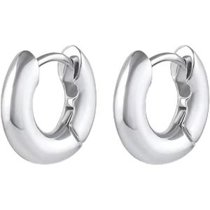 gorjana – Lou Hoops 13/16 inch Drop – Silver or 18k Gold Plated – Daily Earring Wear – Secure Hinge Closure – Timeless Design – Versatile for Any Occasion(Huggies)