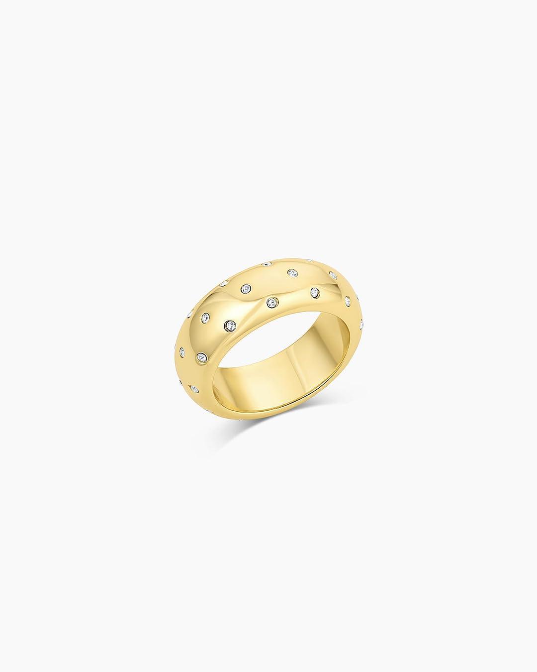 imagegorjana  Noel Shimmer Ring Red  Size 518K Gold Plating  Sophisticated Pop of Color  Daily Wear  Modern Band Design  Stackable or Solo Wear