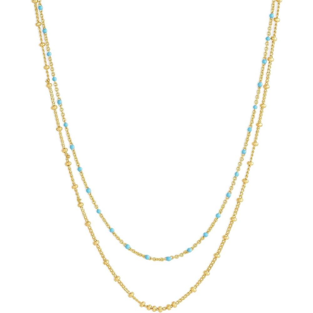 imagegorjana  Capri Layer Necklace  18K GoldPlated Brass  Vibrant Enamel Accents  Secure Spring Closure  Versatile Layered Design  Everyday Elegance