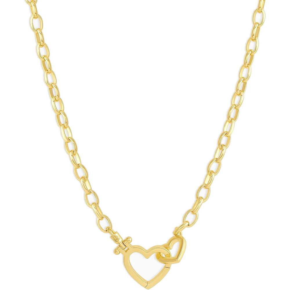 imagegorjana  Parker Heart Necklace 16 12 or 17 inches  18K Gold Plated  Cable Chain Interlocking Double Open Hearts  Gifting Necklace to Loved One  Stylish Gift Packaging  Unique Heart Hinge ClosureRegular