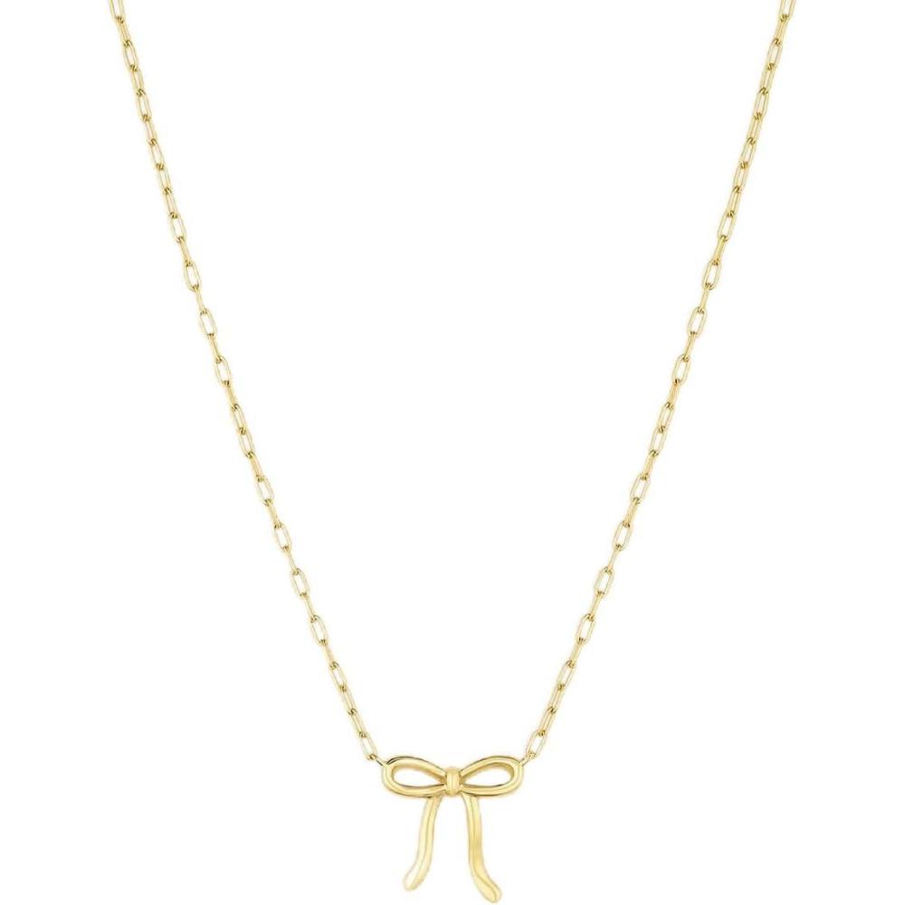 imagegorjana  Put a Bow on it Necklace 1618  18k gold plated  Elegant Bow Design  Spring ring closure  Everyday Wear  Adjustable Length  Highly Rated Reviews