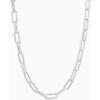 gorjana – Parker Necklace 18″ – 18k Silver or Gold Plated – Adjustable Paperclip Link Chain – Chunky Clasp – Ideal Gift Packaging(Silver Plated)