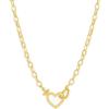 gorjana – Parker Heart Necklace 16 1/2 or 17 inches – 18K Gold Plated – Cable Chain, Interlocking Double Open Hearts – Gifting Necklace to Loved One – Stylish Gift Packaging – Unique Heart Hinge Closure(Regular)