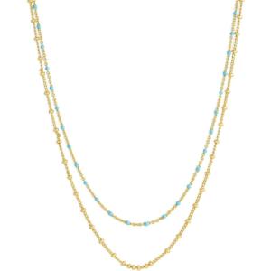 gorjana – Capri Layer Necklace – 18K Gold-Plated Brass – Vibrant Enamel Accents – Secure Spring Closure – Versatile Layered Design – Everyday Elegance